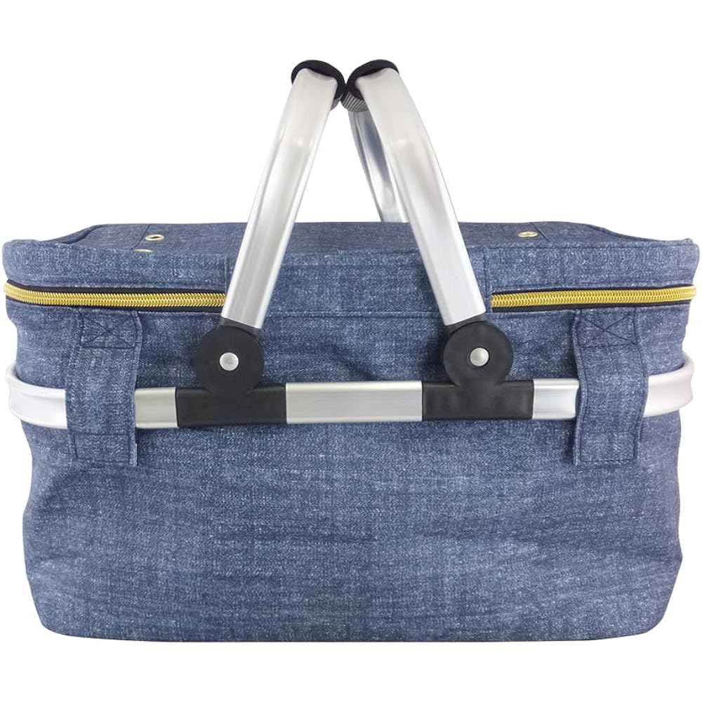 At First Folding Soft Cooler Bag Cold Insulation with Handle Cooling Bag Basket Leisure Bag Large Capacity Cooling Bag Navy AF6128