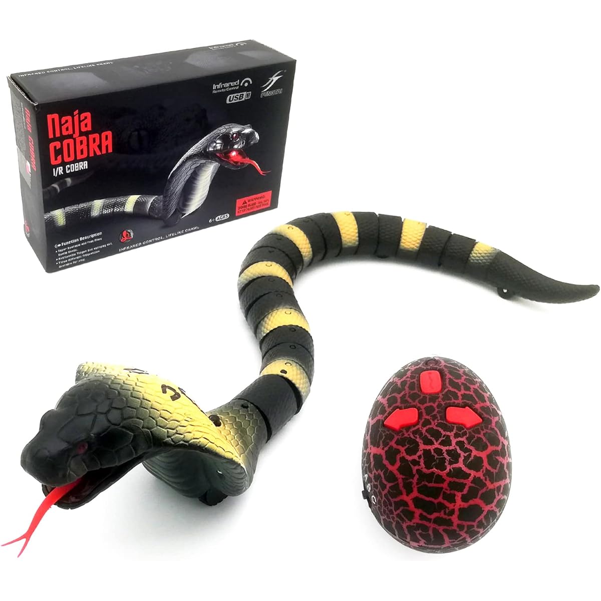 Gosyfeti Remote Control Snake Toy RC Real Cobra Joke Trick Prank Electric Control Snake Cat Pet Children Boys Adults Funny Birthday Gift (Gray)