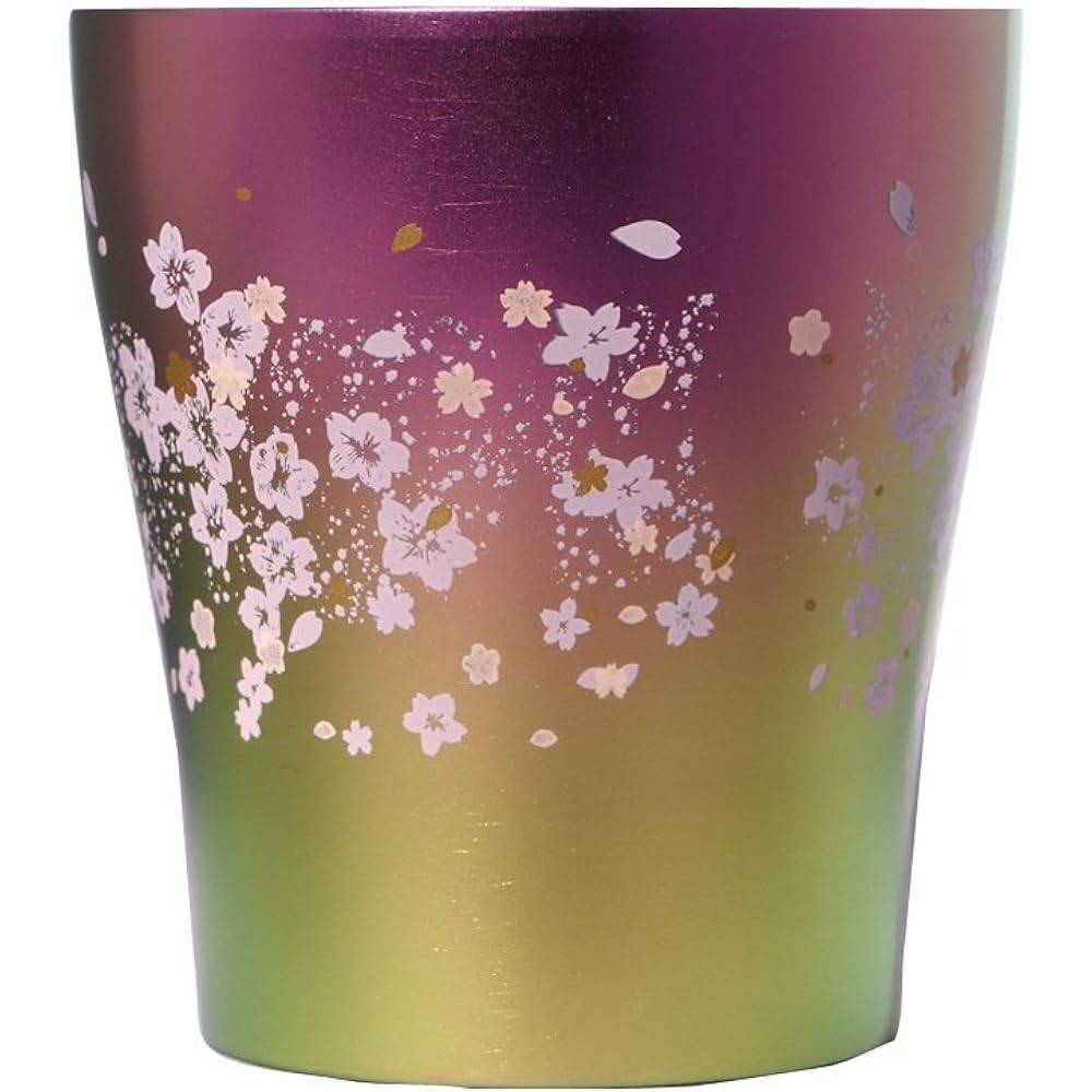 HORIE Made in Tsubame, Niigata Prefecture Pure Titanium Double Tumbler Sakurasaku 250cc Pink/Green 2 Color Set T15SS250GP T15SS250GP