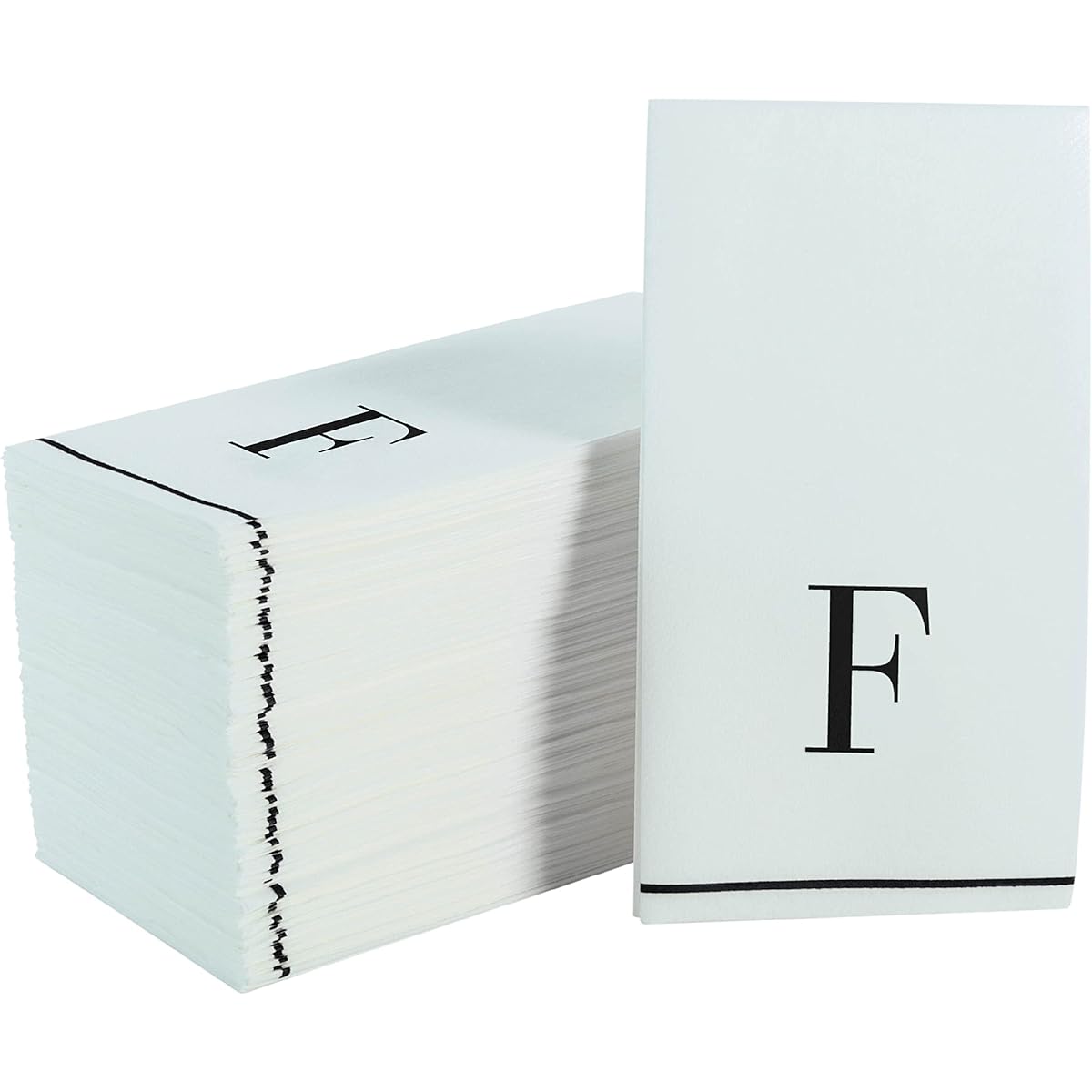 Luxe Party Monogrammed Napkins 112 Pack | Initial C | Disposable | Premium Airlaid | Linen Look | Decorative Table Settings | Guest Towel Napkins | White and Gold