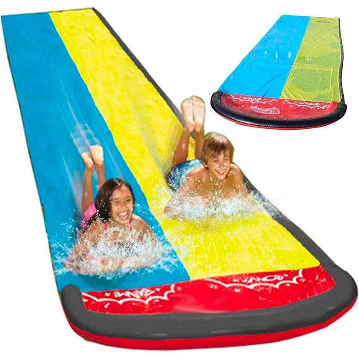 Backyard Double Water Slide Summer Fun Toy Long Water Slip & Slide Outdoor Water Toy for Kids & Adults