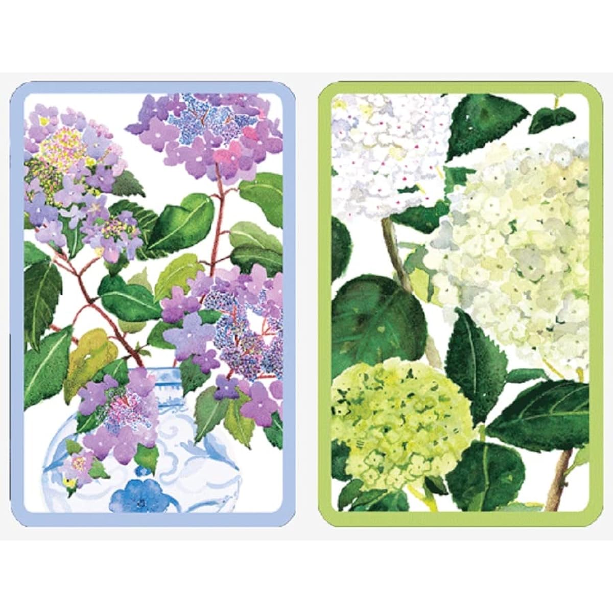 Caspari Bridge Playing Cards Jumbo Hydrangea Porcelain 2 Decks (PC147J)
