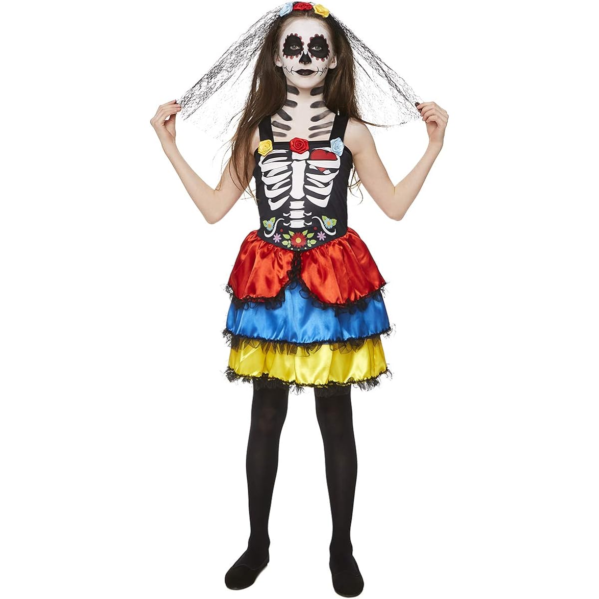 Girls' Day of the Dead Costume Halloween Party Accessories