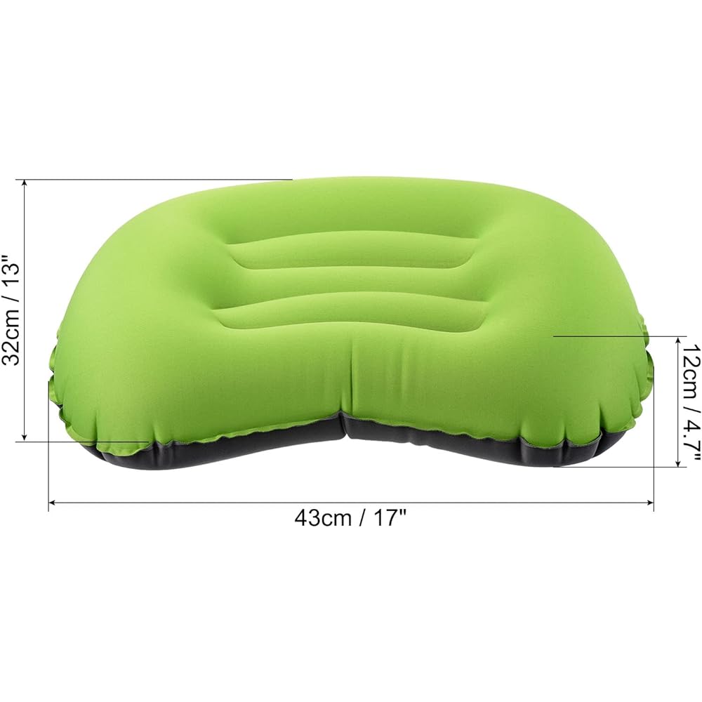PATIKIL Inflatable Pillow Large 43 x 32 cm Ultralight Camping Travel Pillow Desk Rest Cushion Sleeping Pillow for Hiking Backpacking Office Green