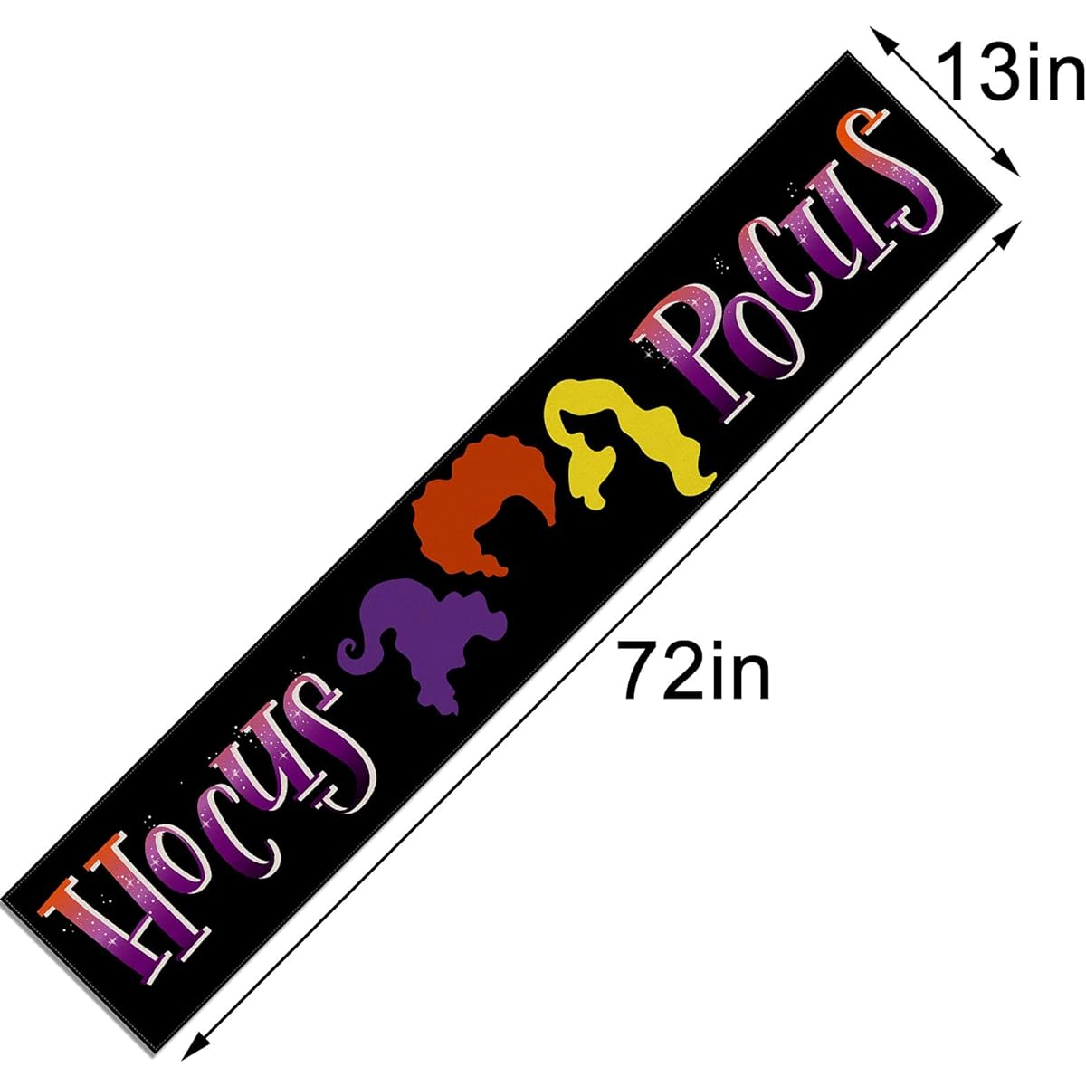 Linen Hocus Table Runner Rustic Halloween Birthday Party Baby Shower Kitchen Dining Room Rubble Decoration