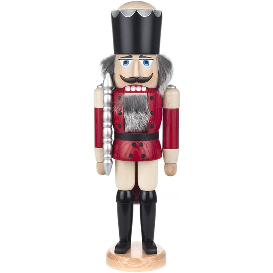 Nutcracker King, ash wood, red, height 39 cm, Erzgebirge folk art, Seiffen, original, SV 11211/1