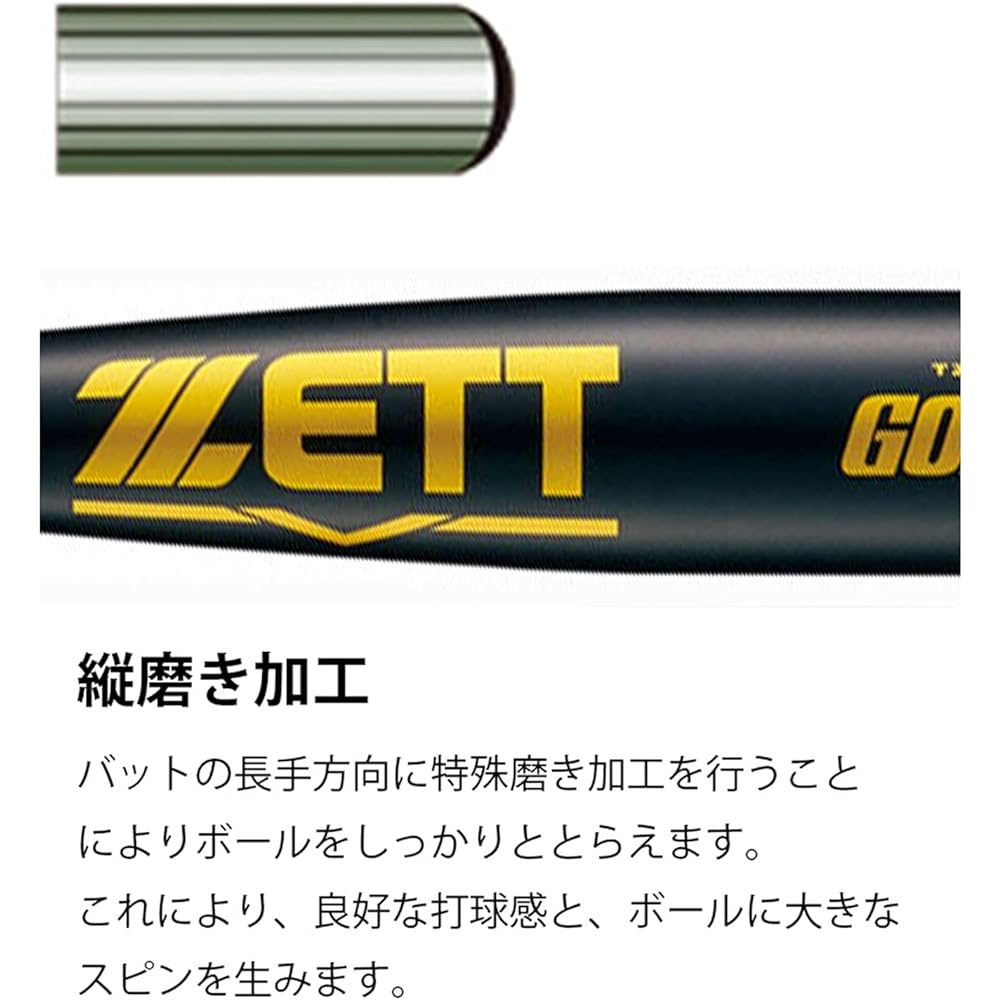 ZETT Junior High School Baseball Bat Gouda NS Metal (Super Duralumin) Black (1900)