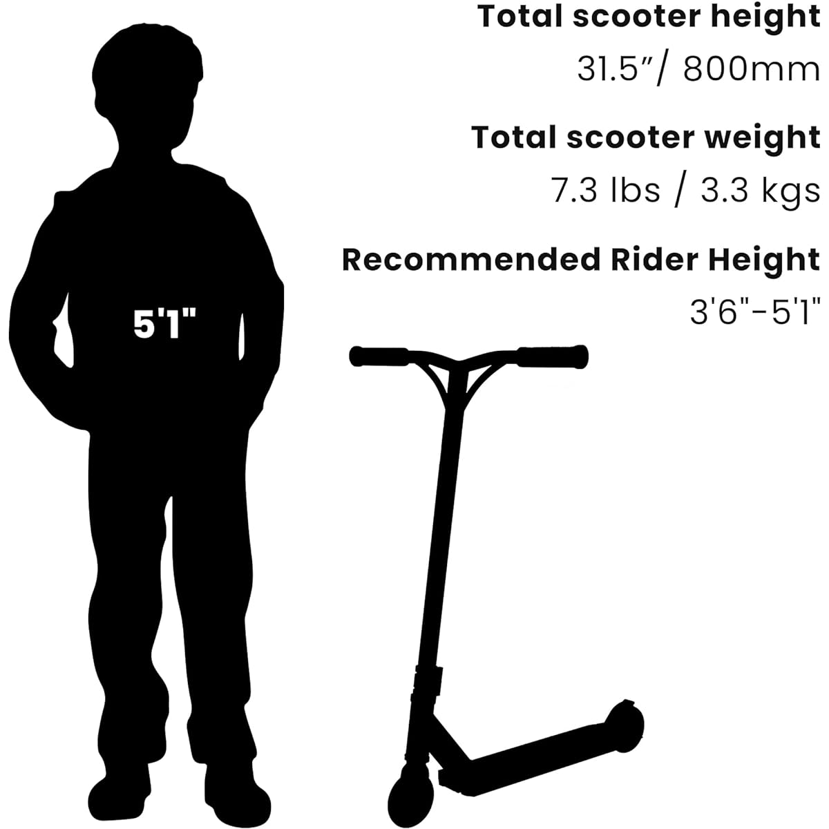 Dadywheels Pro Trick Scooter Fully Freestyle Stunt Scooter for Teens Kids Boys Girls
