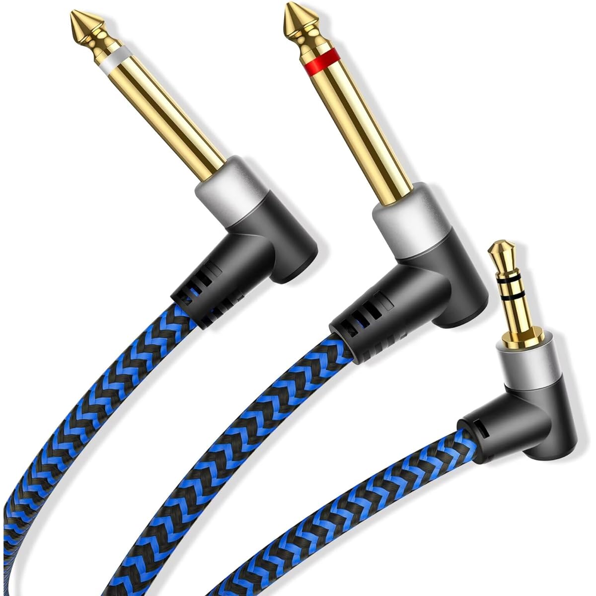 HYANGQU 25 Feet 3.5mm to 1/4'' Cable 3.5mm Stereo to Dual 1/4 TS Y Cable 1/8~1/4 Y Splitter Cable for Music Equipment Mixer Home Stereo System etc.