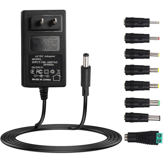 19V 2A 1.5A 1A AC Power Adapter Charger 38 Watt Adjustable Switching Power Cord with 8 Replaceable DC Plugs for 19 Volt 500mA 600mA 800mA 900mA 1000mA 1500mA 2000mA Equipment