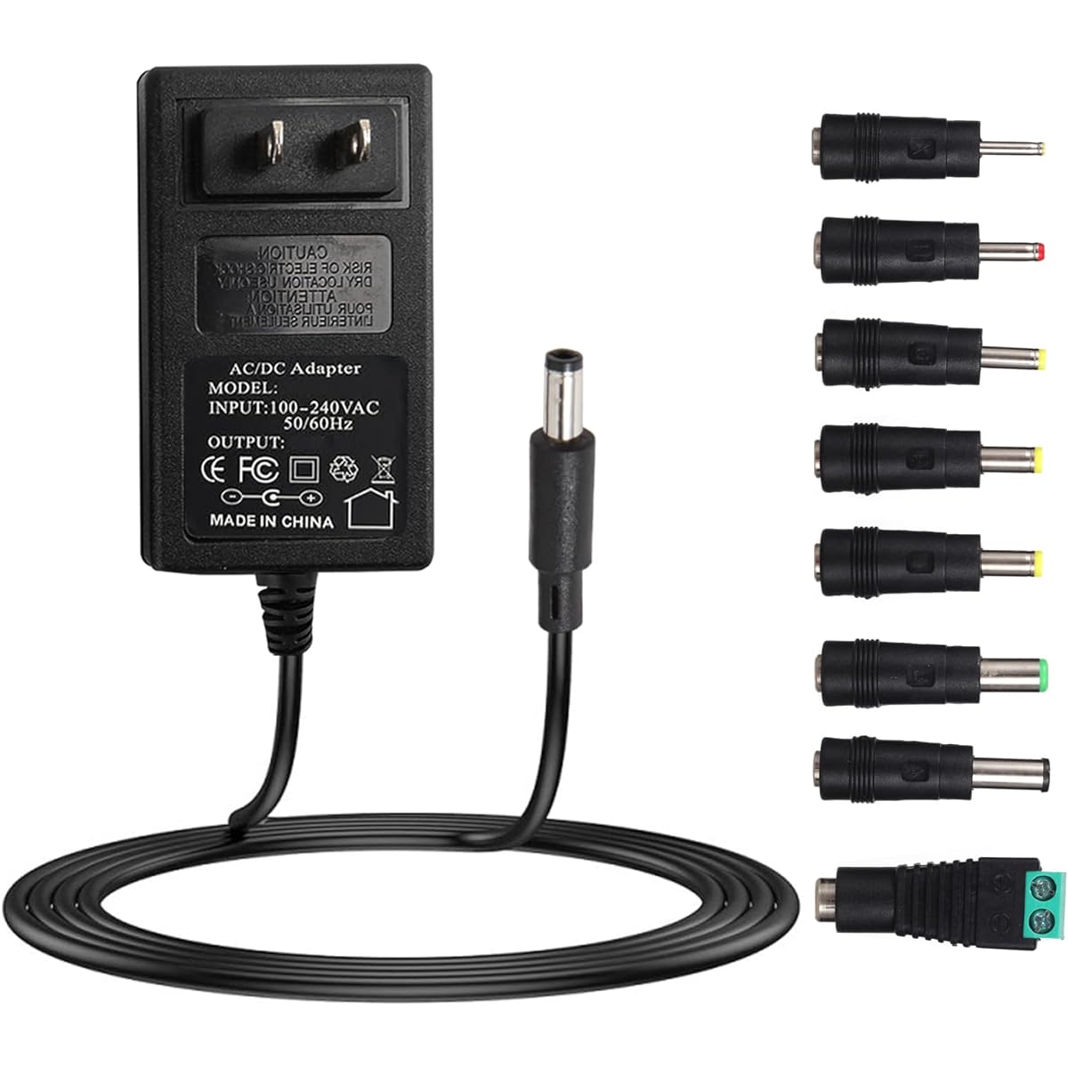 15V 3A 2A 1A AC Power Adapter Charger 45 Watt Adjustable Switching Power Cord with 8 Replaceable DC Plugs for 15 Volt 500mA 800mA 1000mA 1500mA 2000mA 2200mA 2500mA 2800mA 3000mA Equipment