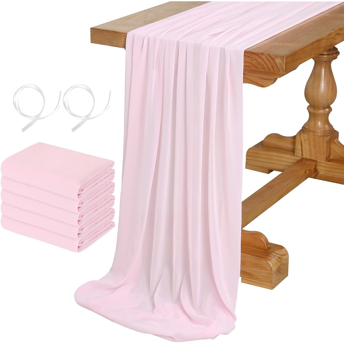 SoarDream 1 Piece Of Red Chiffon Table Runner 27"x120" Luxury Soft Chiffon Sheer Table Runner Rustic Romantic Bohemian Wedding Decor