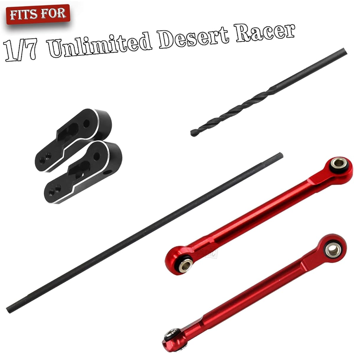 hopsupRC Aluminum Front Torsion Sway Bar Set Upgrade Parts for 1/7 Traxxas Unlimited Desert Racer RC Car Alloy Front Sway Bar Upgrade Parts Red