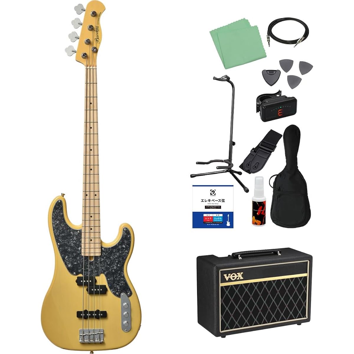 Bacchus BTB-PJ/M/MH BBD bass beginner 12-piece set [with VOX amp] PJ type Bacchus