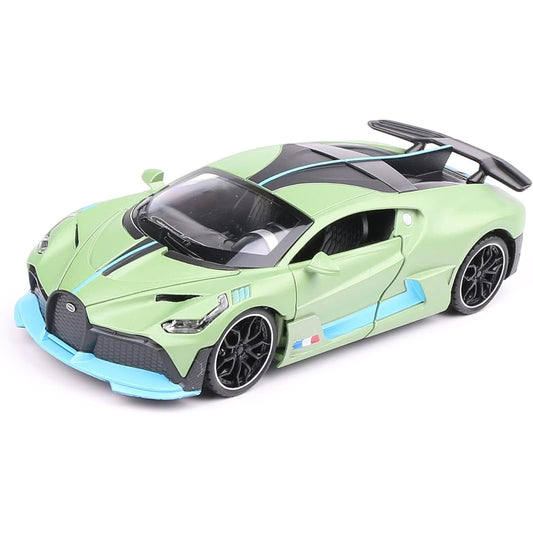 1:32 Bugatti Divo Zinc Alloy Pull Back Car Diecast Electronic Toy with Light and Music Decorative Mini Vehicle Toys Gift for Kids Boyfriend,Young People(Green)