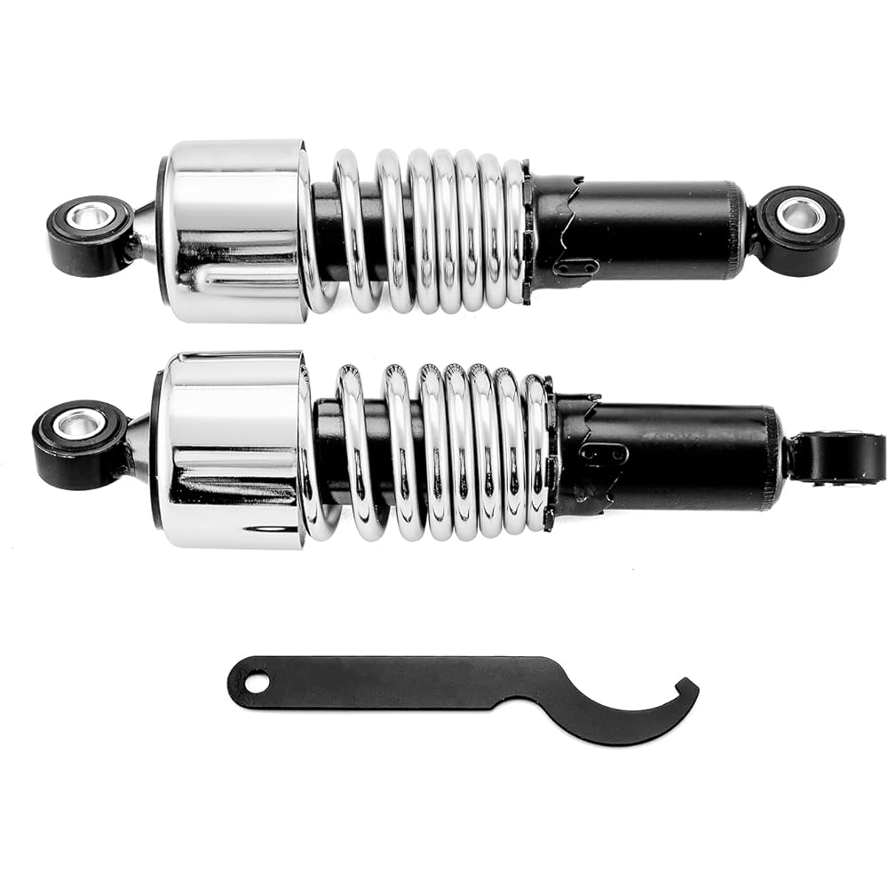 Mofun Preload Adjustable 10.5" Rear Shock Rolling Kit Harley Sportster 883 1200 1988-2003 2004-2023 Chrome