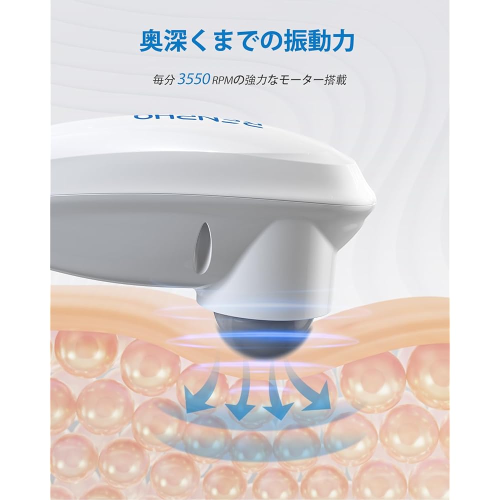 RENPHO Handy Esthe Rechargeable Cordless Full Body Care Powerful 5 Speeds 5 Switching Heads Quiet Storage Stand Extension Grip Body Esthetics Shoulder/Back/Waist/Thighs/Calf/Feet for Home or Work Gift