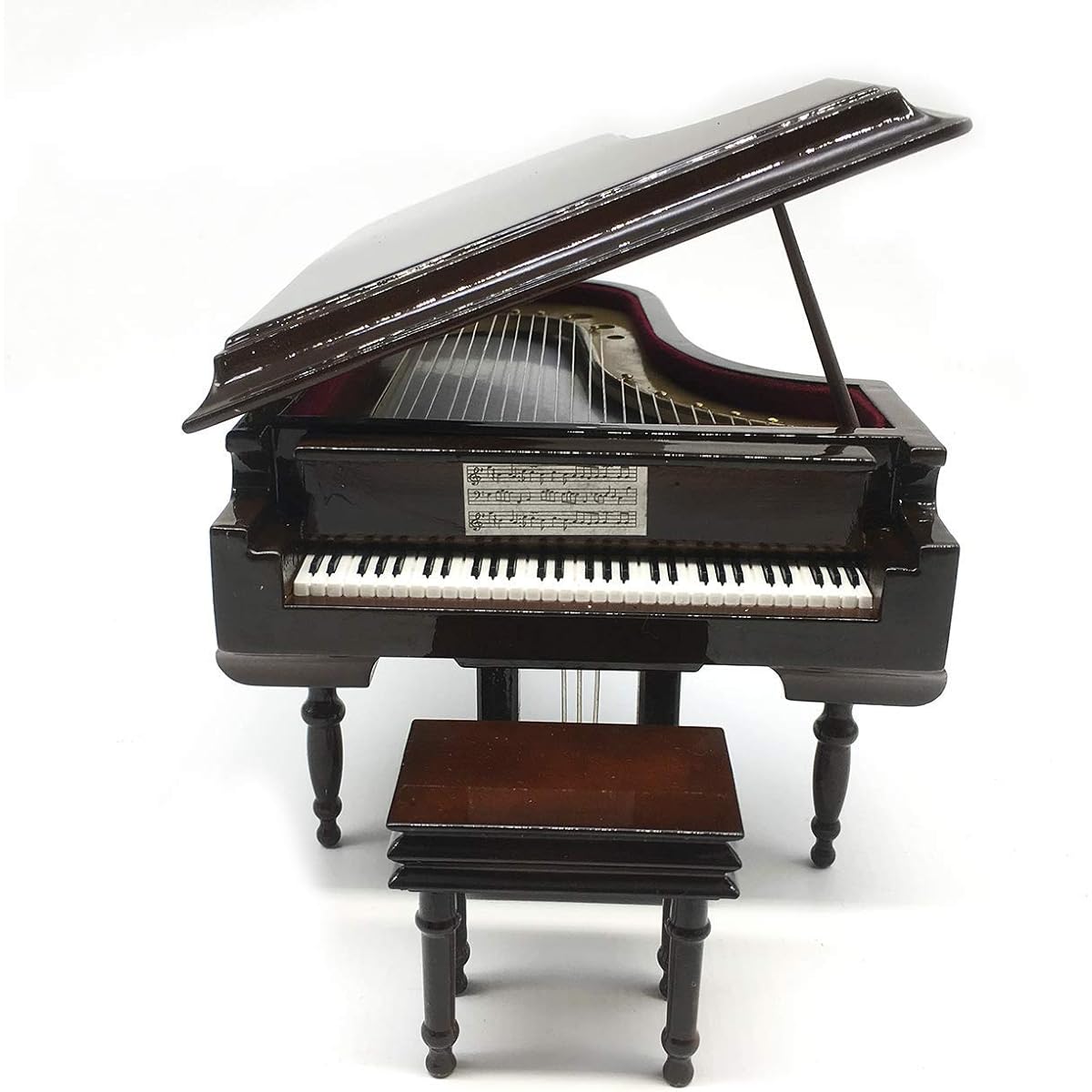 SHTWX Piano Music Box with Bench Black Case Music Box Christmas/Birthday/Valentine's Day Gift Melody Spirited Away