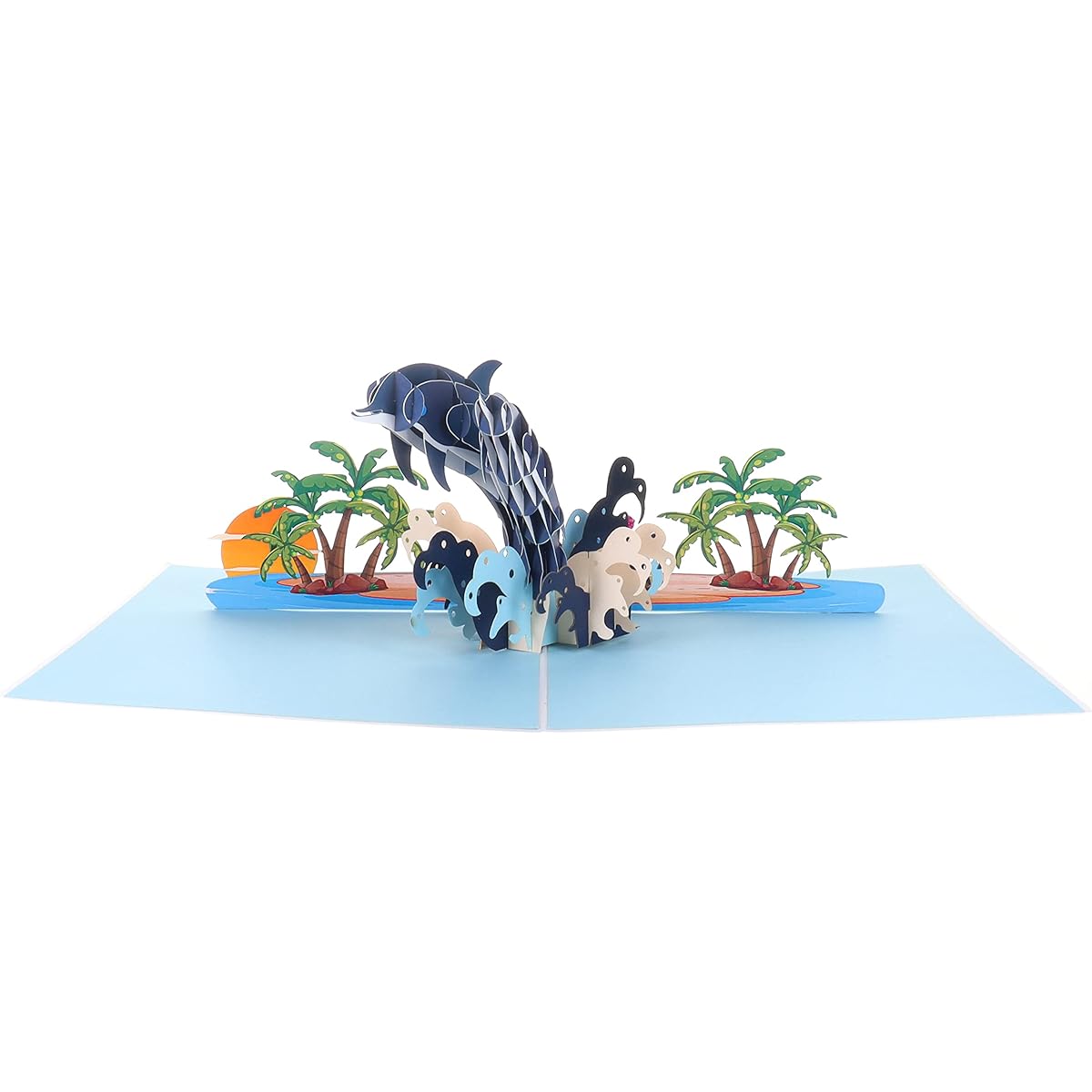 iGifts and Cards Amazing Dolphin Family 3D Pop Up Greeting Card - Sea Lover Birthday Card Parents Anniversary Gift Best Happy Friendship Day Funny Thoughts Cute Mother's Love 6" x 8"
