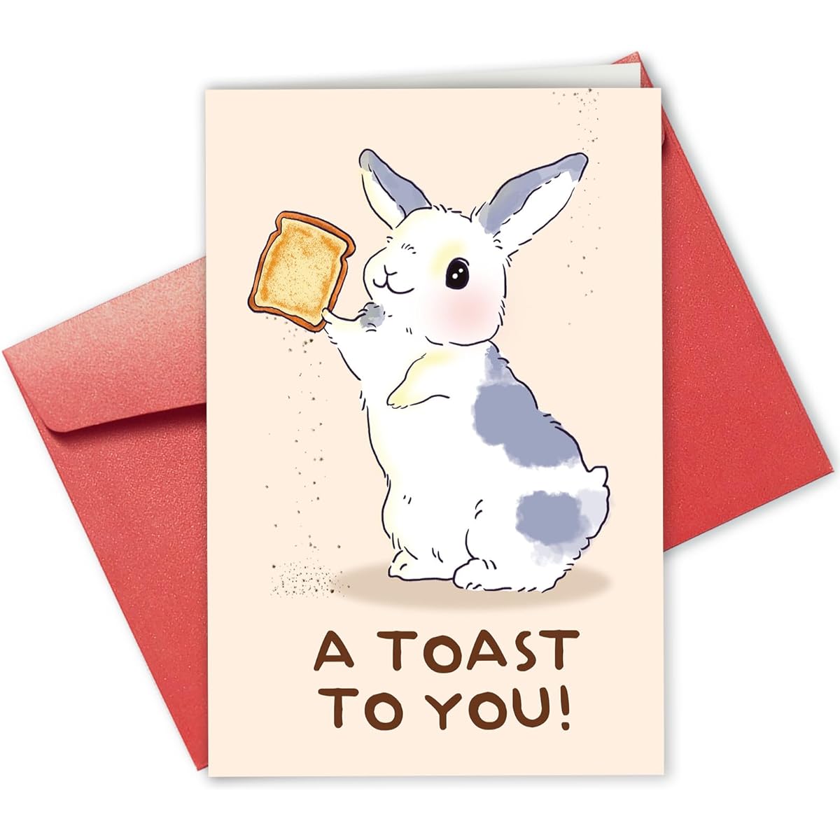 Funny Easter Greeting Cards, Toast Pun Cards, Cute Bunny Birthday Cards, Toast To You Cards.