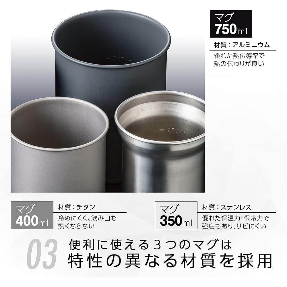 [SOTO] Cooker Mug 8 Piece Set Lightweight Compact Solo Duo Climbing Camping Thermostack Cooker Combo SOD-521