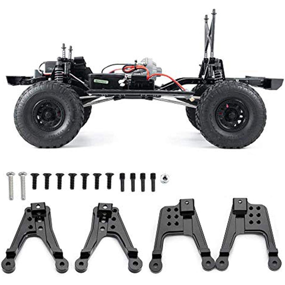 Aluminum Front & Rear Shock Mount Lift Set of 4 for RC Crawler Axial SCX10 II 90046