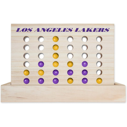 Rico Industries NBA Wooden 4-Inch Board Game Lineup 4-Game Travel Board Game for Kids and Adults