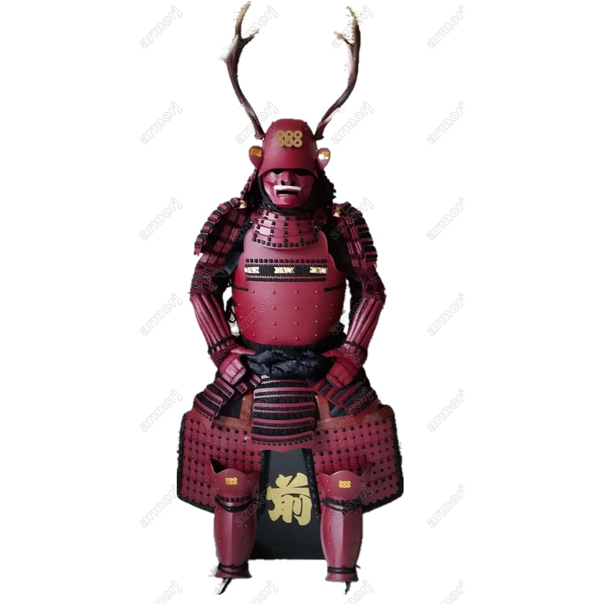 Japanese Wearable Armor Samurai Iron Armor Yukimura Sanada Deer Antlers Red O50