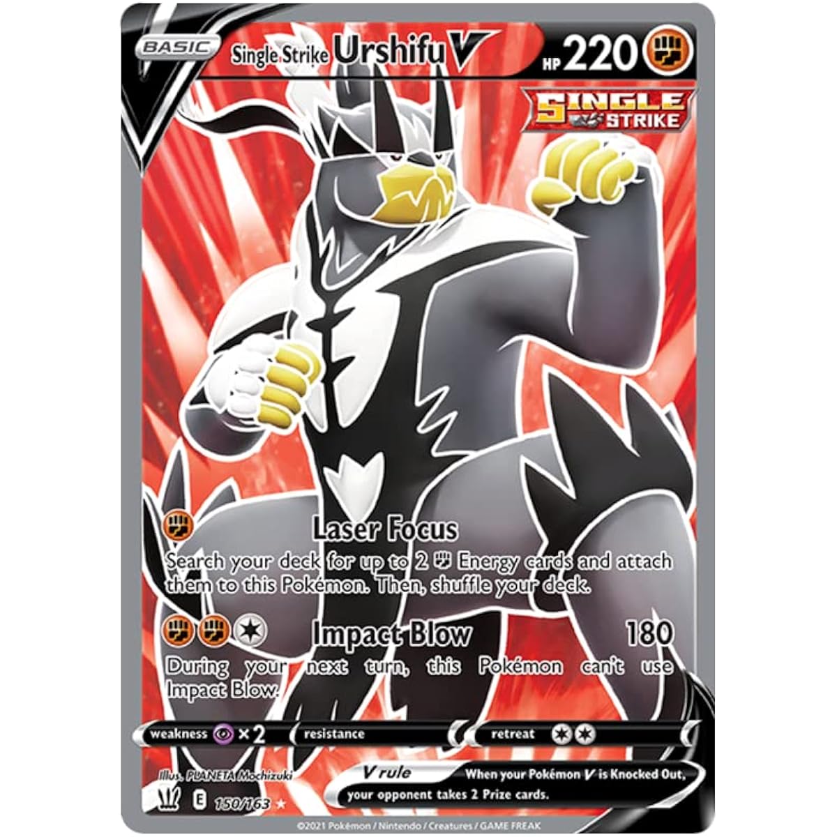 Single Strike Urshifu V - 150/163 - Full Art Ultra Rare - Sword & Shield - Battle Style
