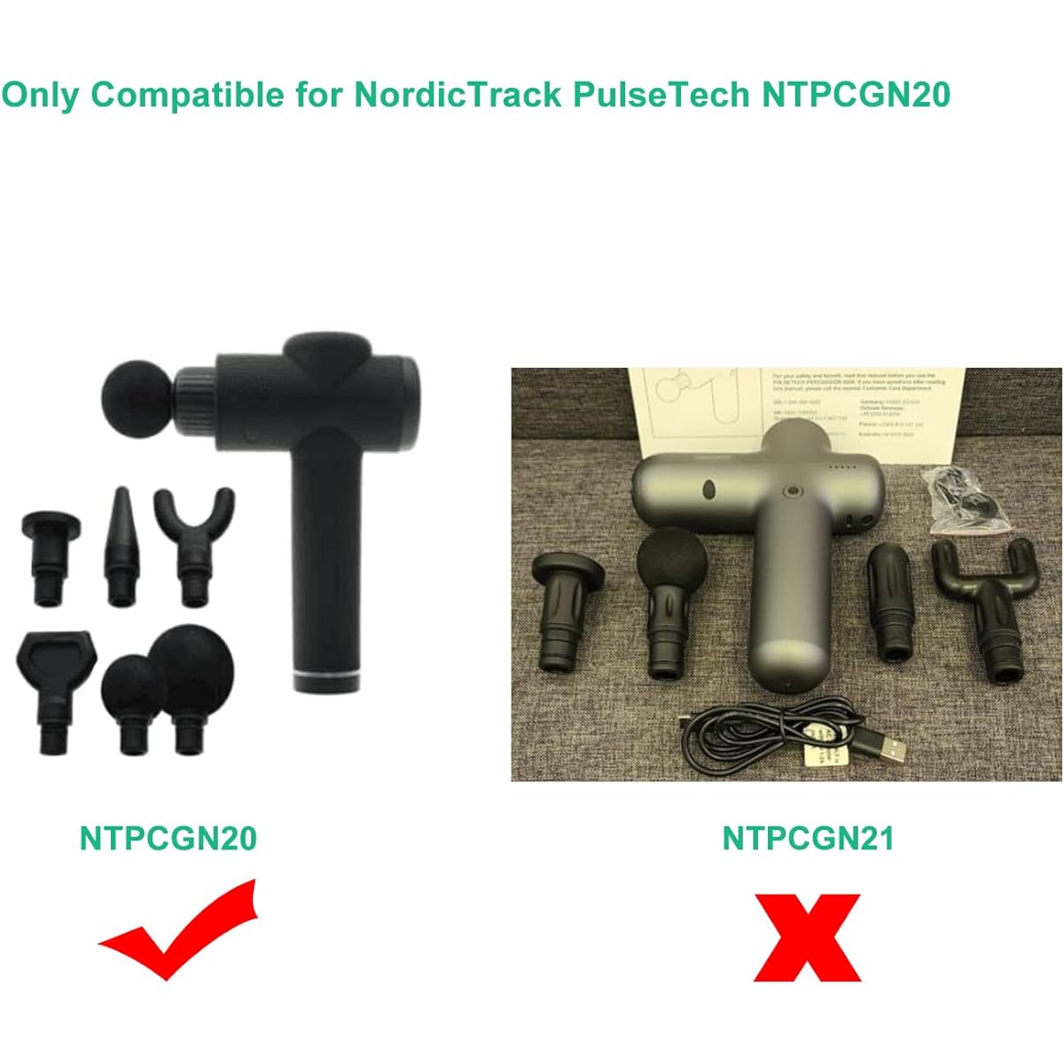 NordicTrack PulseTech NTPCGN20 AC/DC Power Adapter 27V 0.5A Charger for Massage Gun