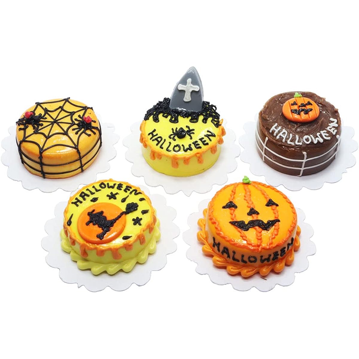 ThaiHonest Mix Halloween Cake Dollhouse Miniature Food Small Food Set of 5