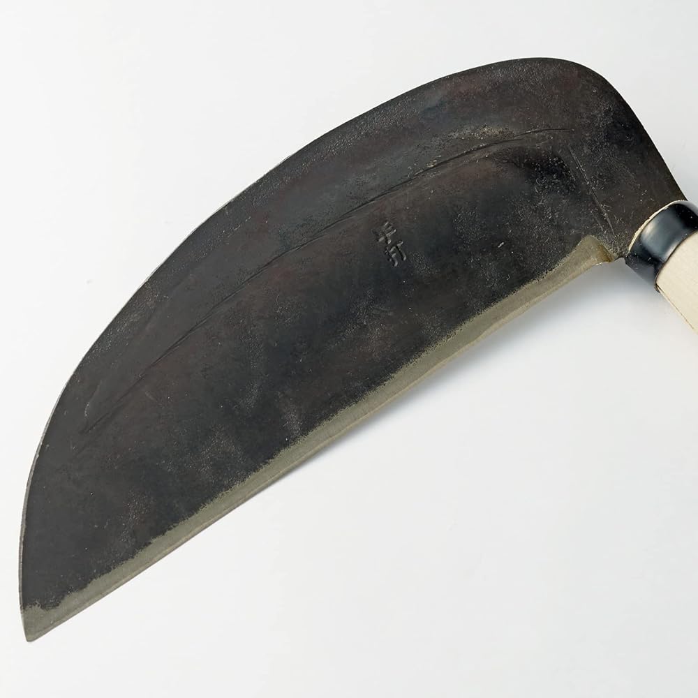 Geely Yonezawa type sickle, medium thickness, 195 mm, with 8 handles, domestically made, made in Japan, craftsman, hand-hammered, forged product, for mowing weeds, for hard grass, Tohoku