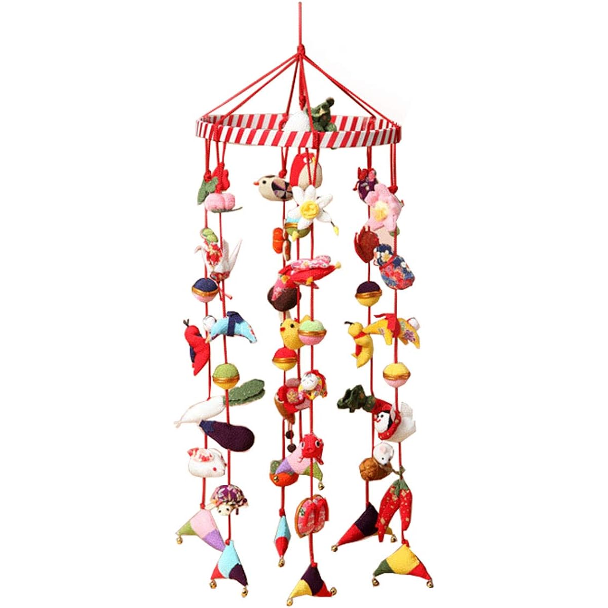 Takagi Fiber Panami Hanging Decoration Kyoto Chirimen Hanging Decoration Seven-Piece Decoration with Red and White Rings Handmade Kit LH-410