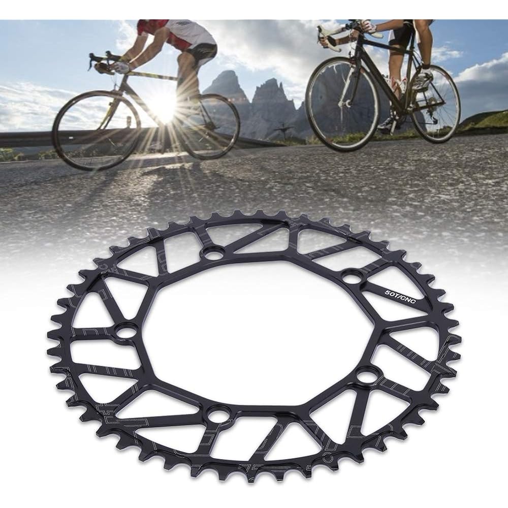 Bicycle Chain Ring Crank Plate Easy to Install Outdoor Positive/Negative Teeth 130BCD Crank Single Disc 50 52 54 56 58T