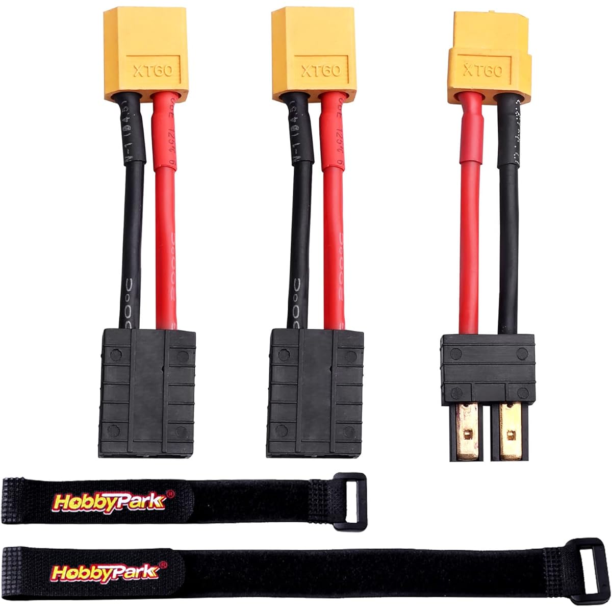 Hobbypark RC Battery/Charger Adapter Connector for Traxxas TRX to XT60 Plug 14AWG Gauge Wire Fit for Slash/Rustler/Stamp/Bandit/E Revo