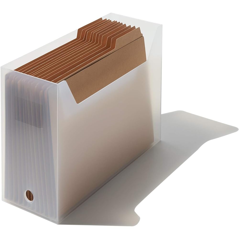 Like-it Storage Case File Box Square Wide Set of 4 Approx. Width 13x Depth 34x Height 25.4cm White Made in Japan LM-28 4P A4