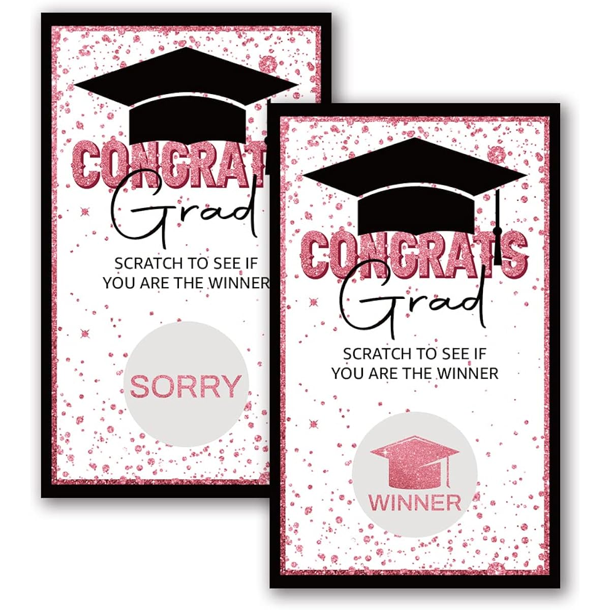 Graduation Party Scratch Off Cards, 50 2" x 3.5" Graduation Party Game Supplies Cards, Funny Graduation Party Game Cards for High School or College Graduation Party (DLM183)