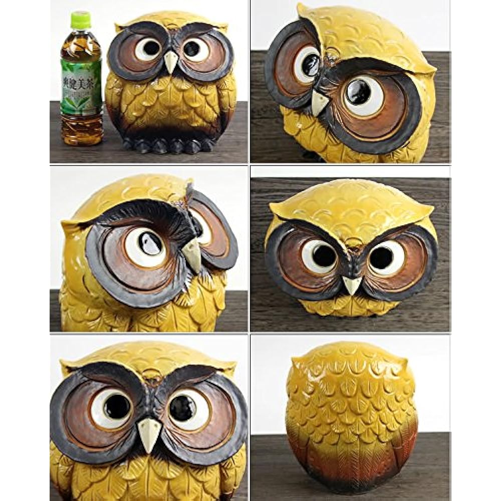 Shigaraki ware Fukutaro (No. 7, yellow) [fu-0103] Owl Owl Pottery Shigaraki ware Pottery Figurine Ceramic Figurine Lucky Charm