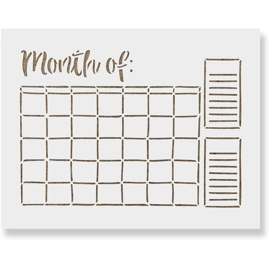 Calendar Stencil Templates - Reusable Stencils for Painting Small & Large Sizes