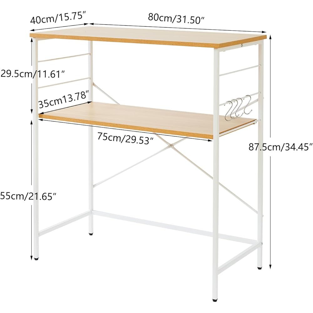 IBUYKE Kitchen Rack, Trash Can Over Rack Open Range, Range Board, Movable Shelf, Width 80 x Depth 40 x Height 87.5cm, Compatible with Large Ranges, Range Stand, Rice Cooker, Workbench, Easy Assembly, Natural TMJ027N