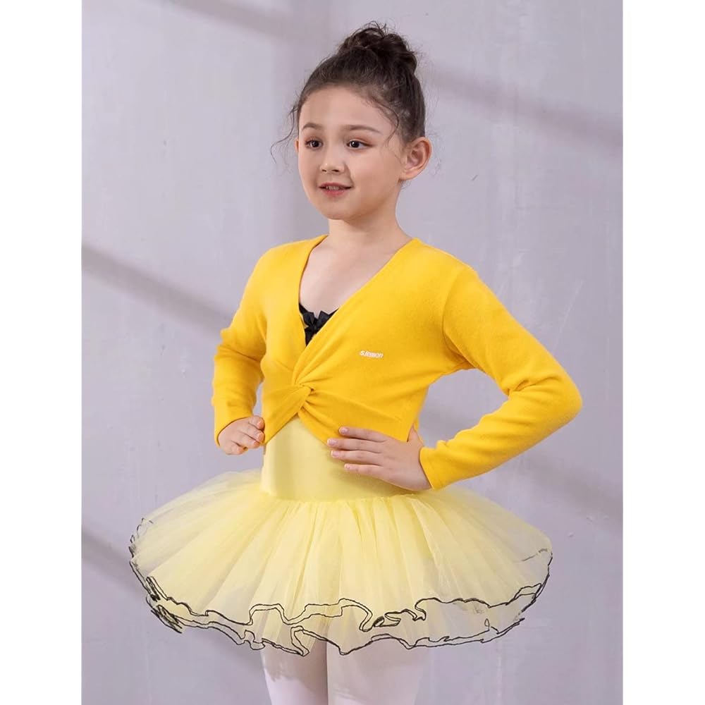 s.lemon Ballet Sweater Knit Ballet Thermal Outerwear Warm-up Ballet Tops Adults~Children