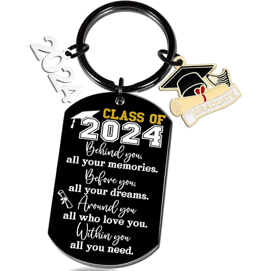AOBIURV Christmas Stocking Stuffer Graduation Gift Gift for Her Class of 2024 Keyboard Gift Graduation Gift High School Inspirational Present Graduation Gift Graduation Gift Graduation Gift Graduation Gift High School Key Ring, Black, Small
