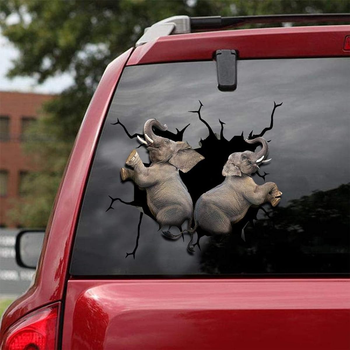 Gift of the Sea Elephant Car Decal Wall Decal Sticker Pack of 2 - Realistic Car Sticker Design Series 8 Size 10" x 10"