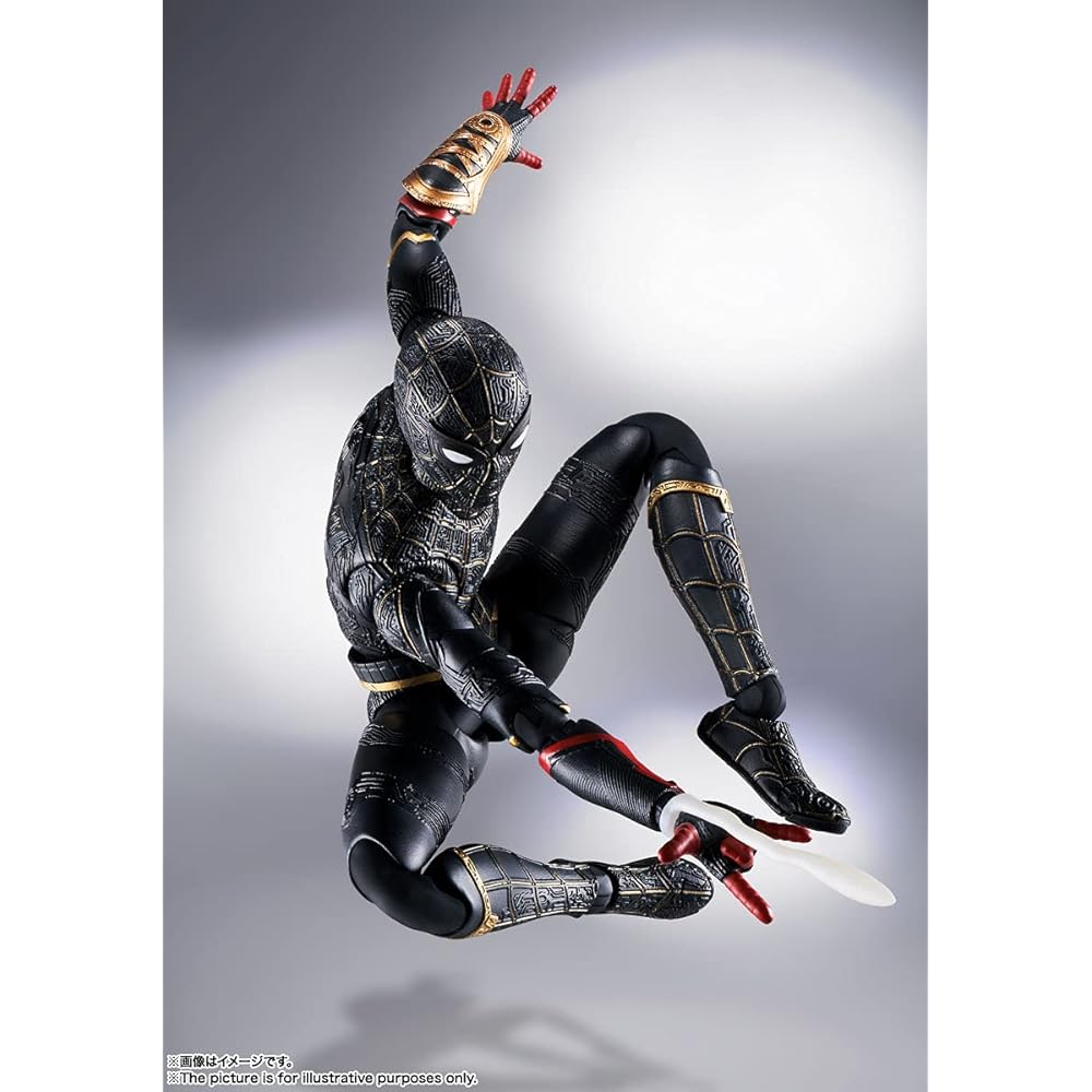 BANDAI SPIRITS S.H.Figuarts Spider-Man [Black & Gold Suit] (Spider-Man: No Way Home) Approx. 150mm ABS&PVC Painted Movable Figure