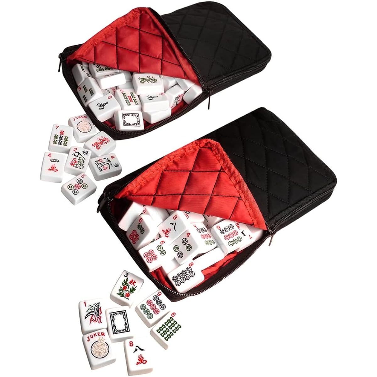 [American Wholesale]American-Wholesaler Inc. AmericanWholesaler Linda Li 166 White Tiles American Mahjong Set with 4 All-In-One Black [Parallel Import]