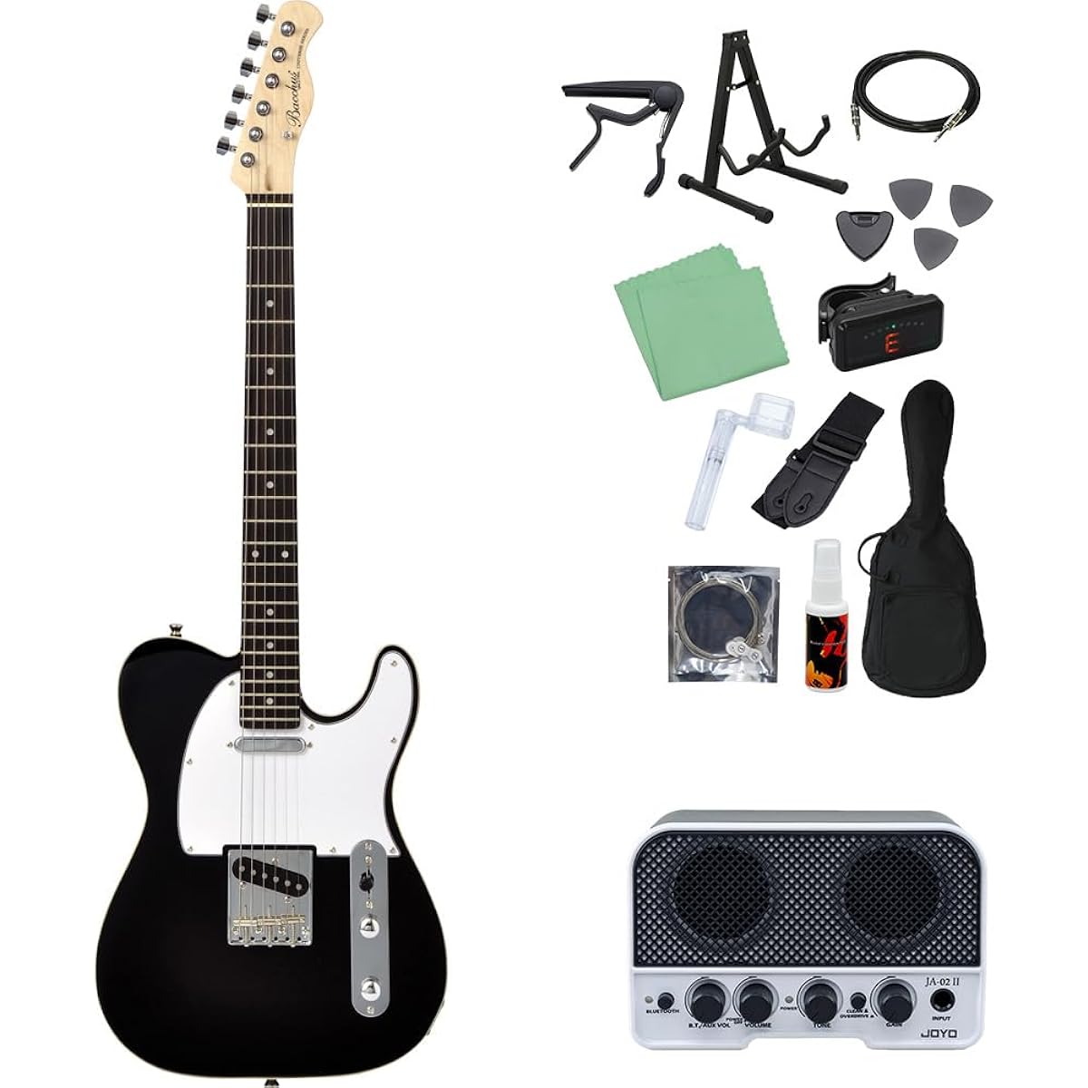 Bacchus BTC-1R BLK Electric Guitar Beginner 14-piece Set [With Bluetooth Mini Amplifier] Telecaster Type Bacchus