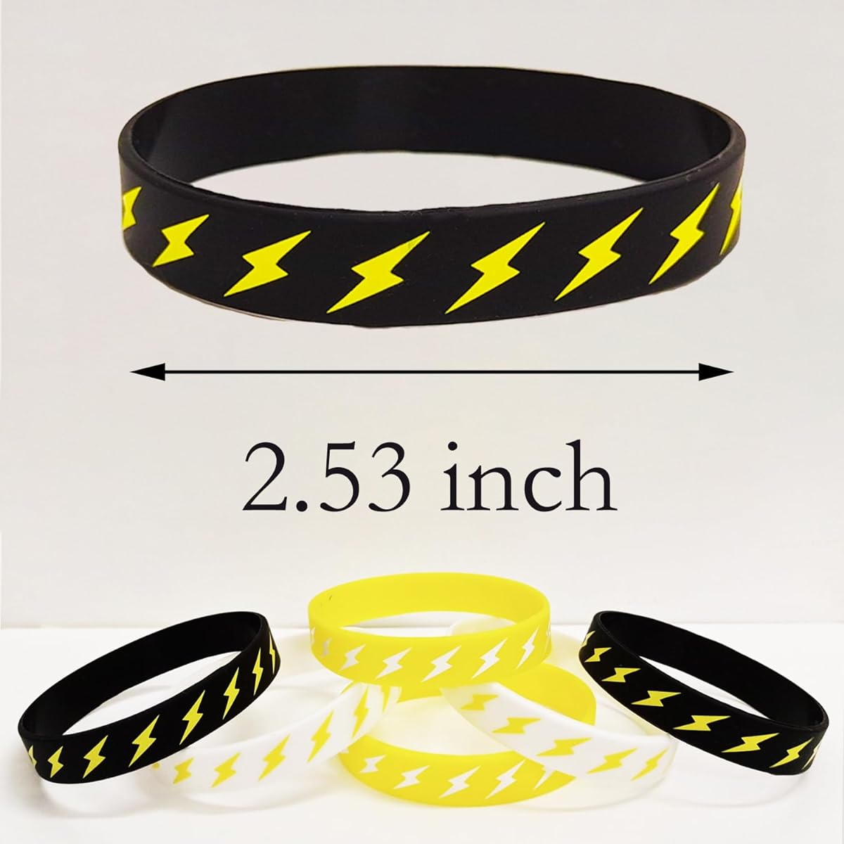 PIBIPAID 24 Pieces Lightning Bolt Rubber Bracelet Silicone Wristband Flash Weather Birthday Gender Reveal Baby Shower Party Favors Ornaments