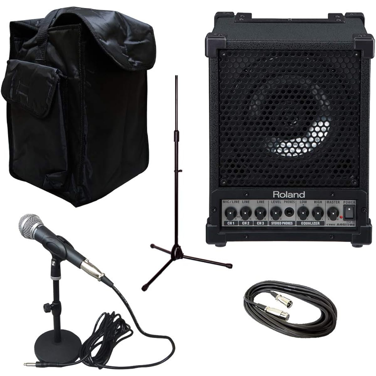 Roland CM-30 speaker set with 1 dynamic microphone/carrying case