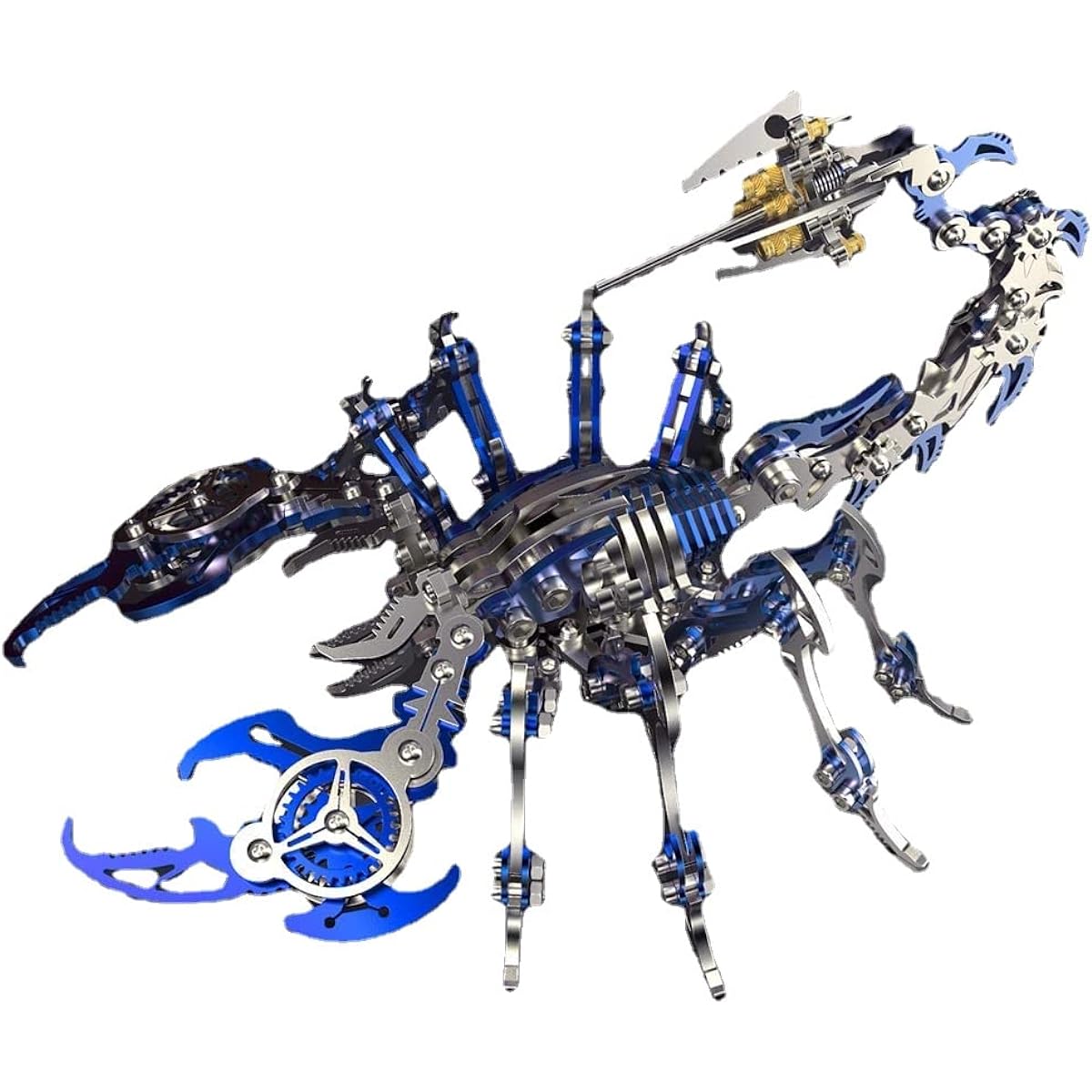 JOMIOD 3D Metal Puzzle Scorpion King 450 Pieces Mechanical DIY Model Kit with Tools 3D Puzzle for Adults Brain Teaser Puzzle Toy (Blue)