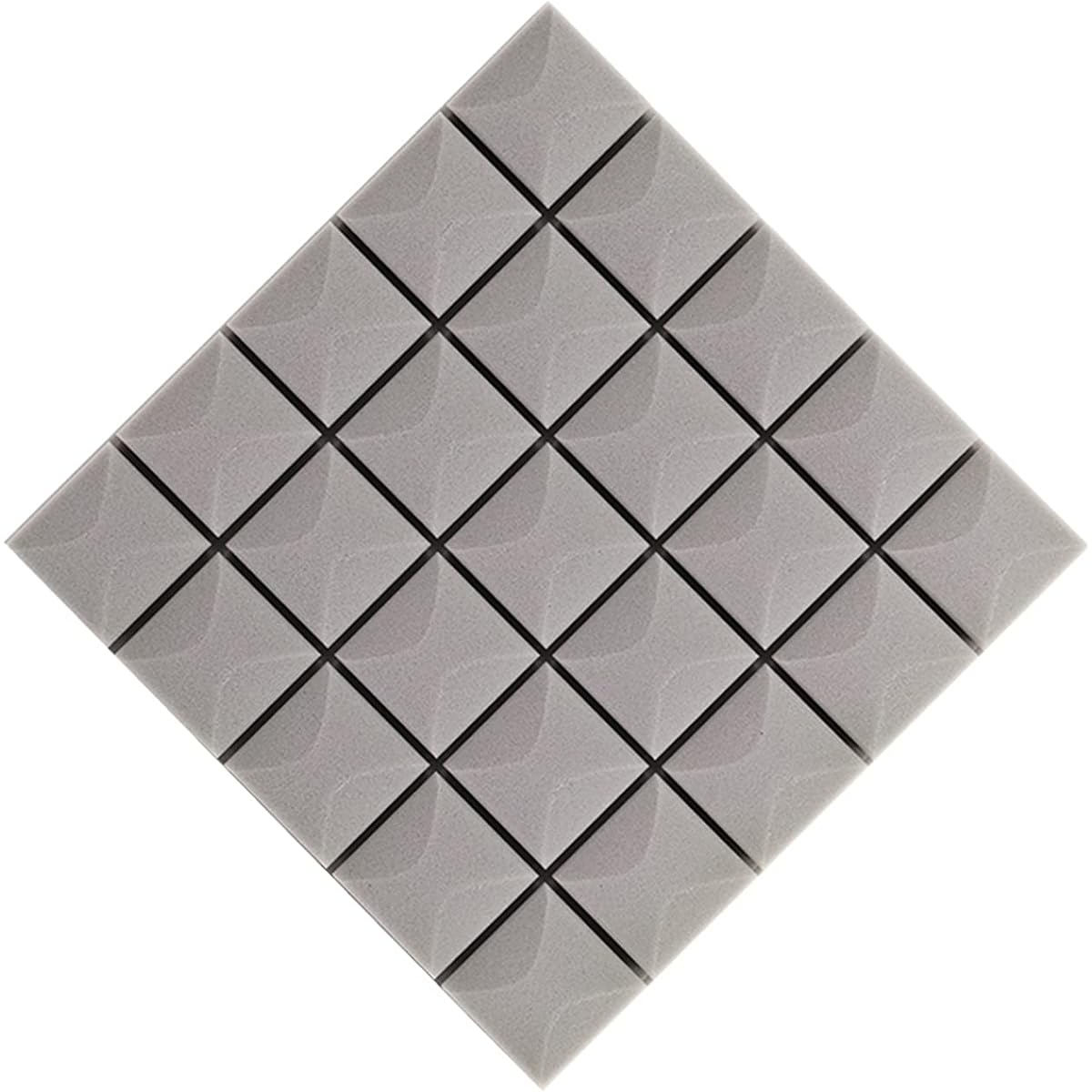 10pcs Acoustic Foam Panels, Square High Density Soundproofing Foam, Self-Adhesive Soundproof Panels, Sound Absorbing Cotton for Wall or Ceiling Decoration (Grey 50*50*3cm) (G